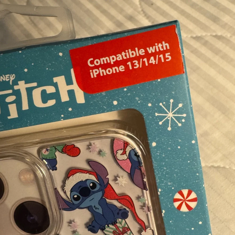 Disney STITCH Holiday Case-FESTIVE & FUN for iPHONES 13/14/15❤️💙zoom in 4details